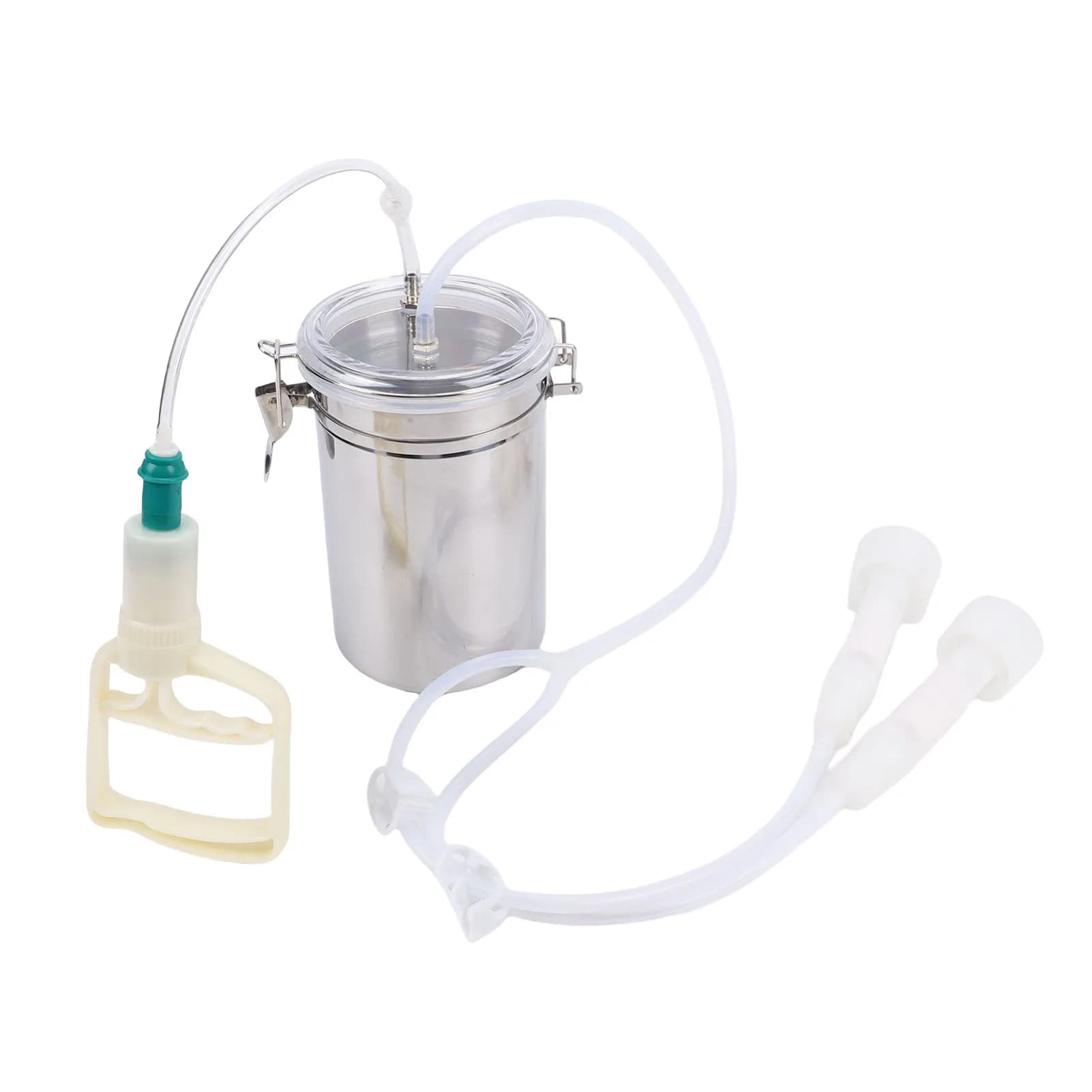 Macchina per Mungitura Manuale 2000ml, Bottiglia in Acciaio Inox a Risparmio di Fatica, Kit Portatile per Mungitura per Allevamenti e Fattorie
