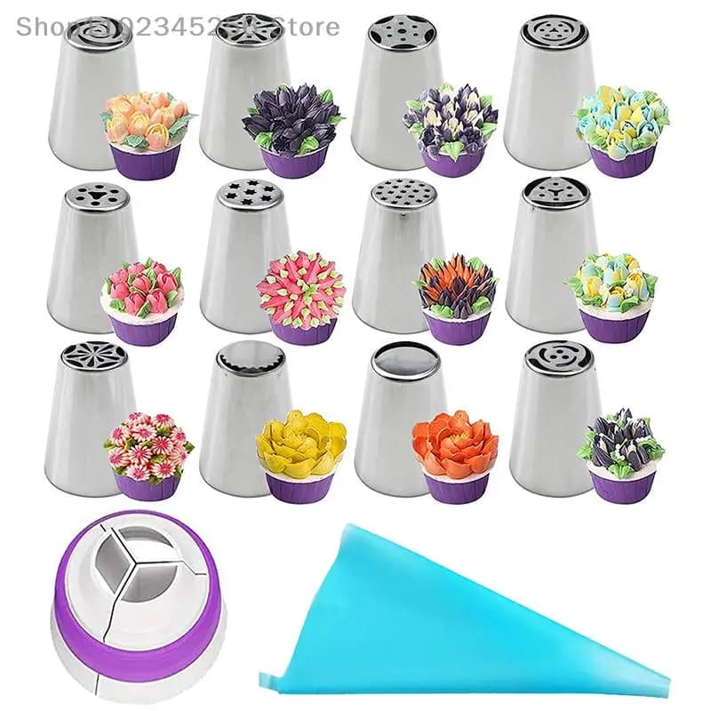 7/11 pz tulipano russo glassa Piping ugelli in acciaio inox fiore crema pasticceria punte ugelli strumenti per decorare torte
