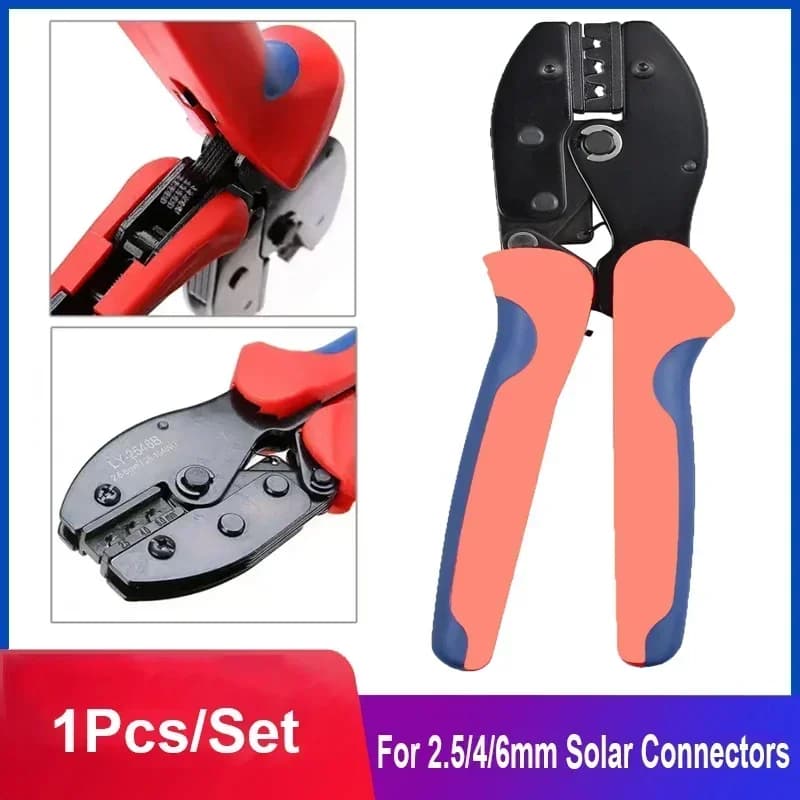 Crimpatrice per pannello solare a cricchetto per connettori solari da 2,5 mm-6 mm Connettori multi-contatto Cavo terminale Maschio Femmina Set solare