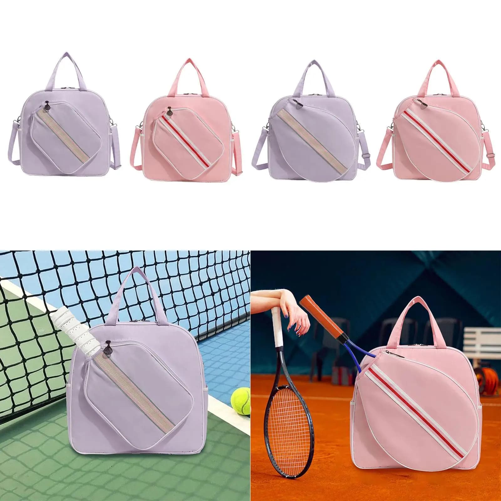 Tennis bag with Racket pocket, Multifunctional bag for Pickleball, Stable adjustable shoulder strap, Premium bag for Transport Rackets