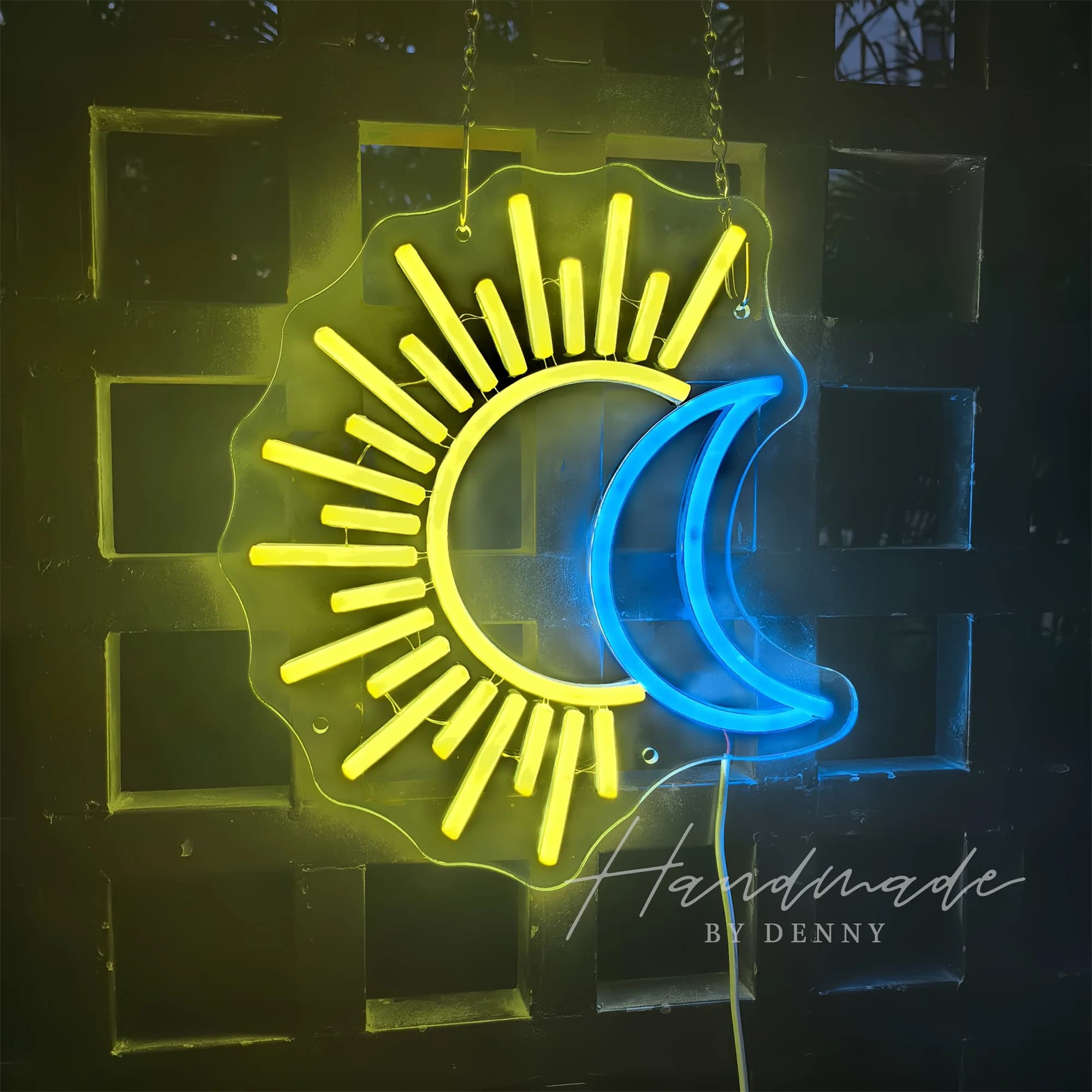 Insegna al neon Sole e Luna, decorazione per la stanza, luce a LED Sole Luna, decorazione da parete per la casa, luce notturna al neon per la camera da letto