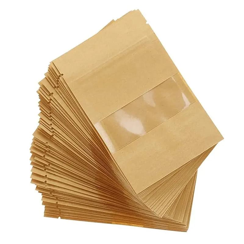 Hot Selling-Resealable 100 Pcs Kraft Paper Seed Envelopes With Clear Window For Coin, Seed, And Flower Plant Storage,Resealable