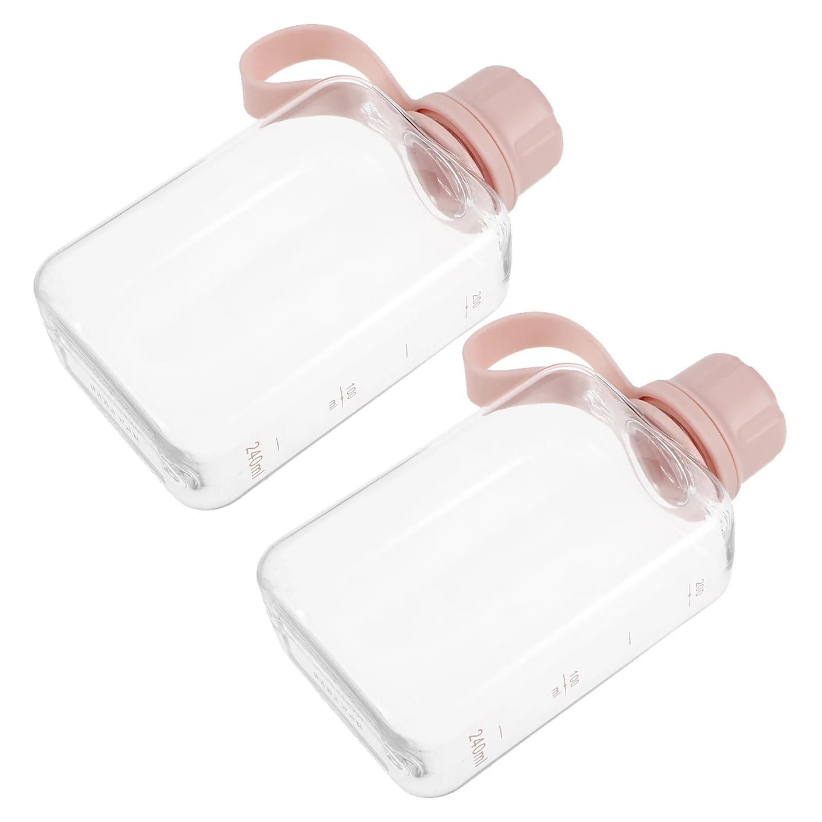 2 pezzi bottiglie d'acqua portatili 240 ml design piatto sottile a prova di perdite presa facile per viaggi sport all'aria aperta fitness campeggio palestra compatta