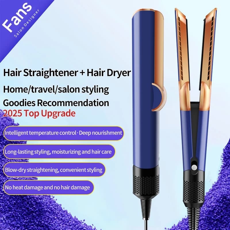 Hair Plate 2 in 1 Professional and Hair Dryer, Negative Iron for Styling Duraturo