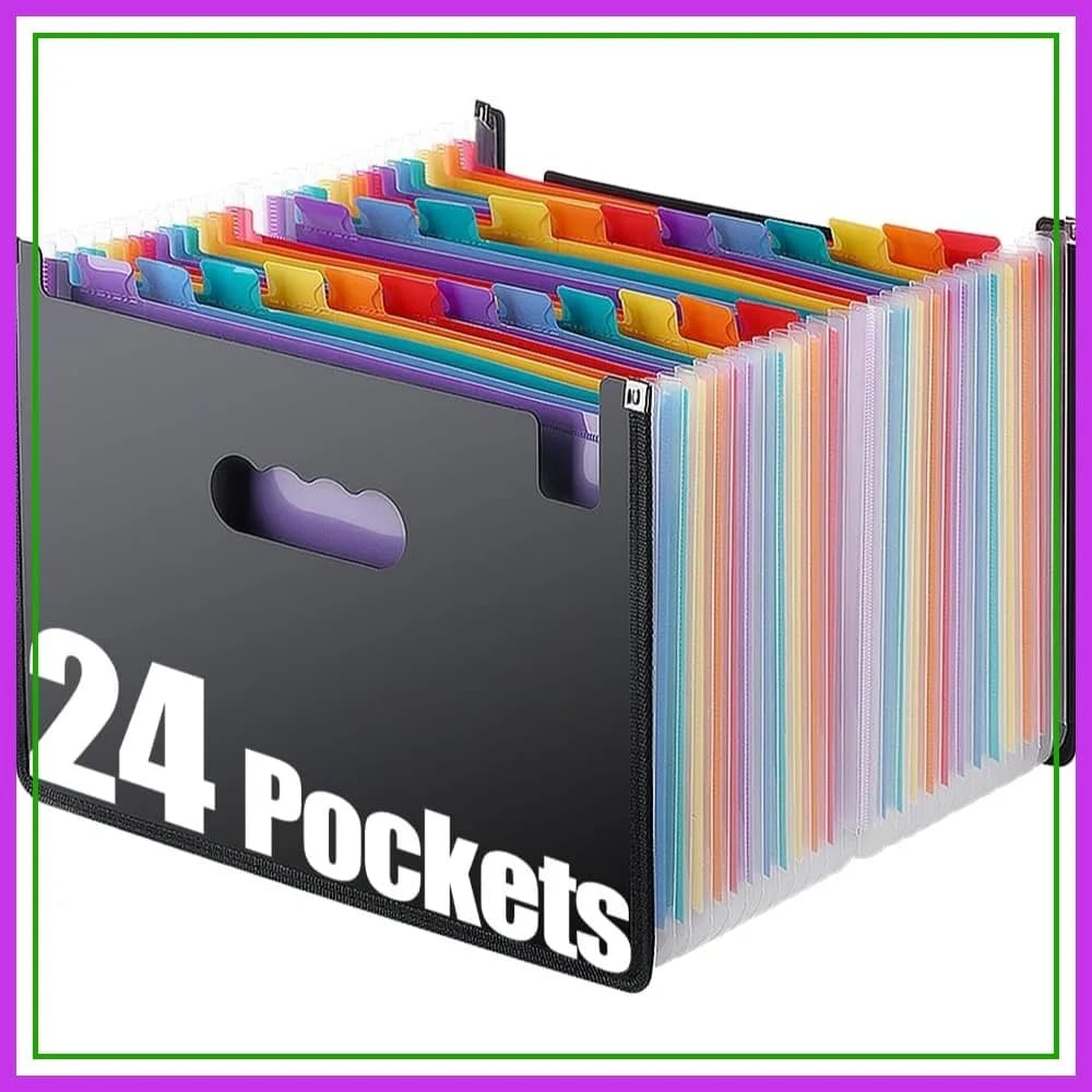 TriMagic Organizzatore per Documenti a Fisarmonica con 24 Tasche A-Z per Casa e Ufficio