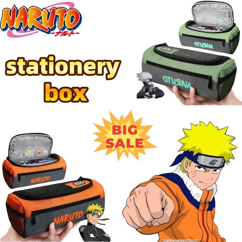 Naruto anime creative canvas stationery case student pencil case personalized children's large capacity pencil case gift