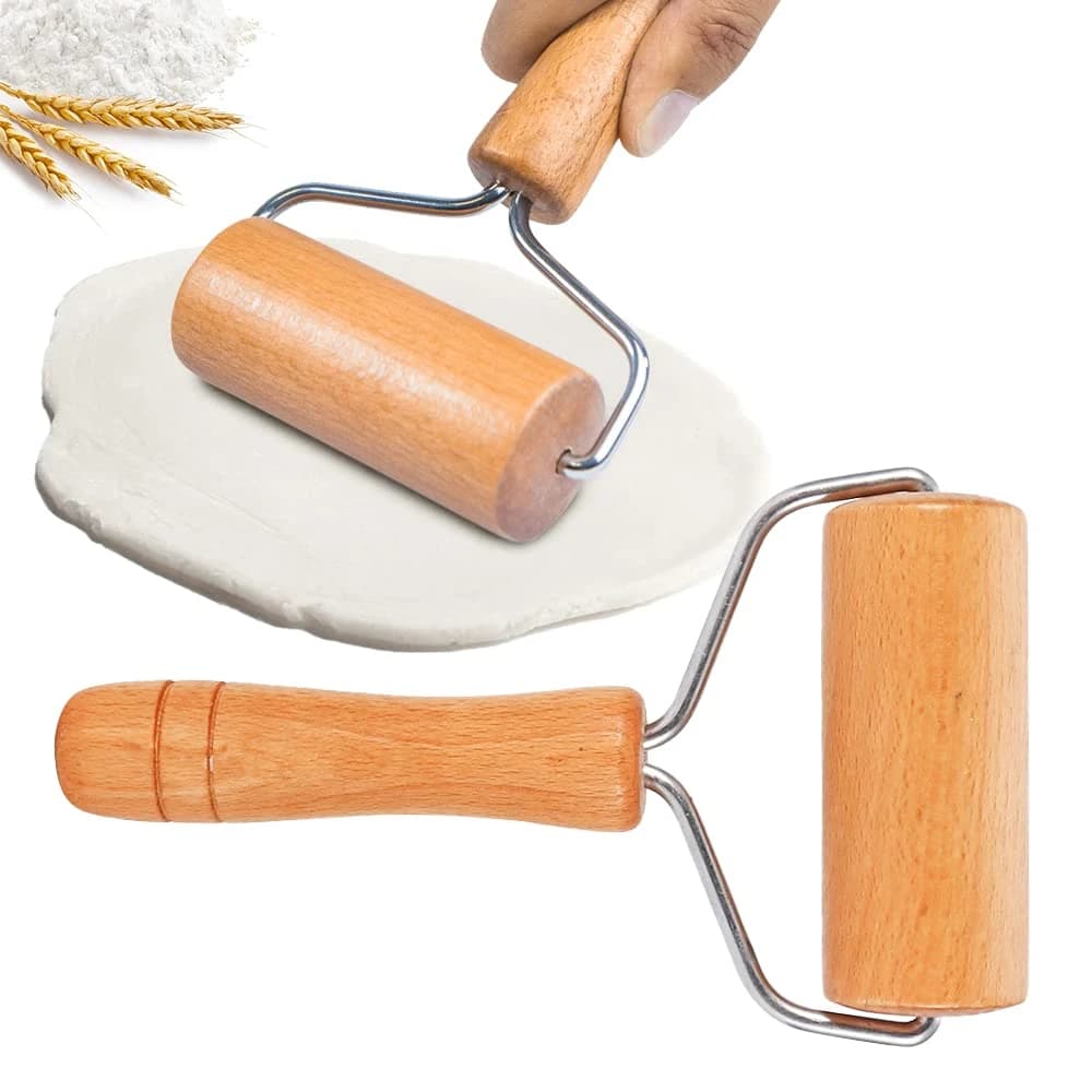 Nuovo Rullo in Legno Mini da 1 Pezzo, Rullo per Pizza, Rullo per Impasto, per Pasticceria, Biscotti e Crostate