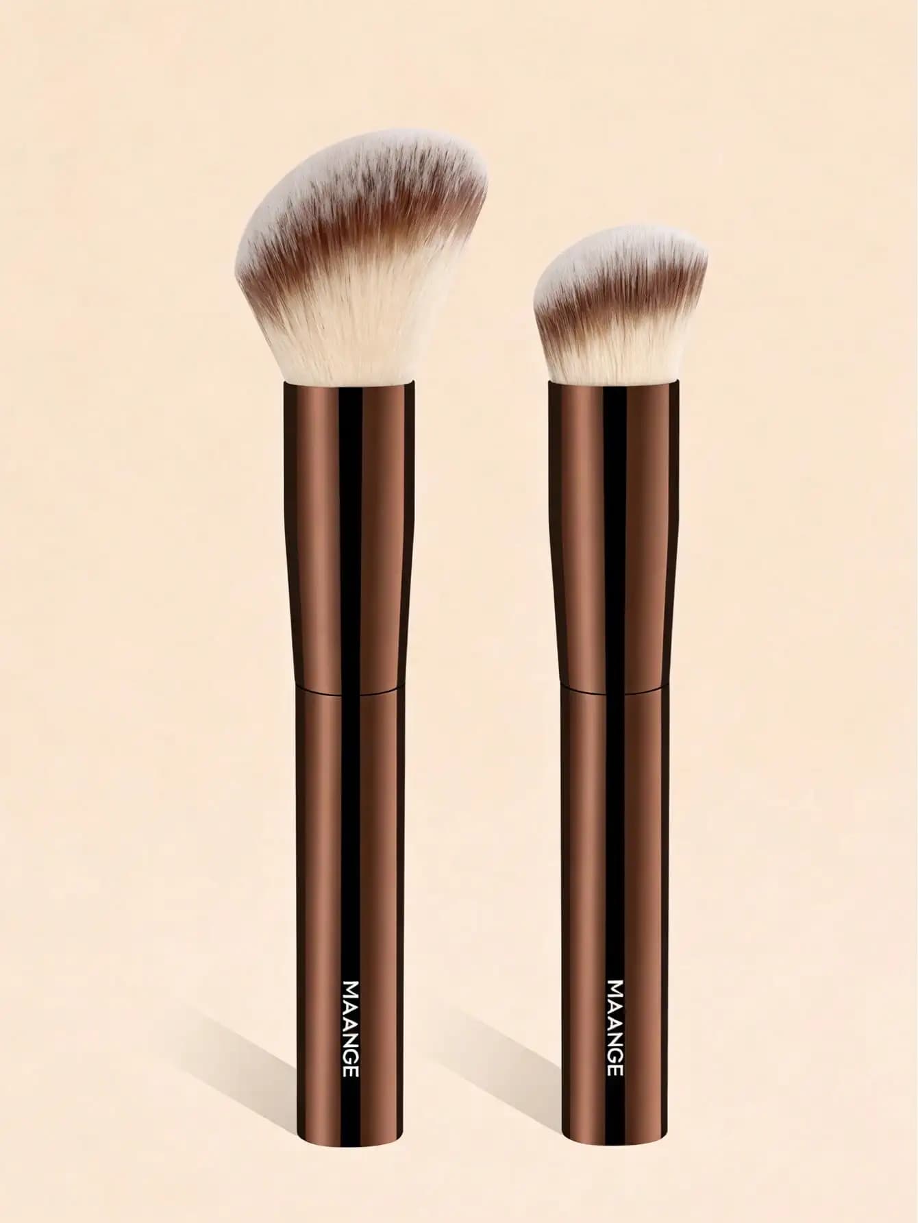 1 pennello per trucco a doppia testa, pennello per fondotinta multifunzione a testa piatta, adatto per BB Cream, fondotinta liquido, pennello per fondotinta, pennello per cipria, pennello per correttore, pennello per fard in polvere, pennello per contouring, pennello per riparazione del viso, cipria in polvere