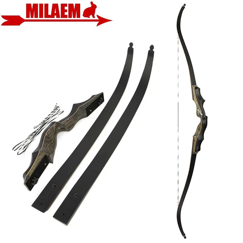 Arco da 62 pollici per tiro con l'arco Arco ricurvo 20-55 libbre Takedown 16 "Riser Arco da caccia Pratica di tiro con l'arco Freccia