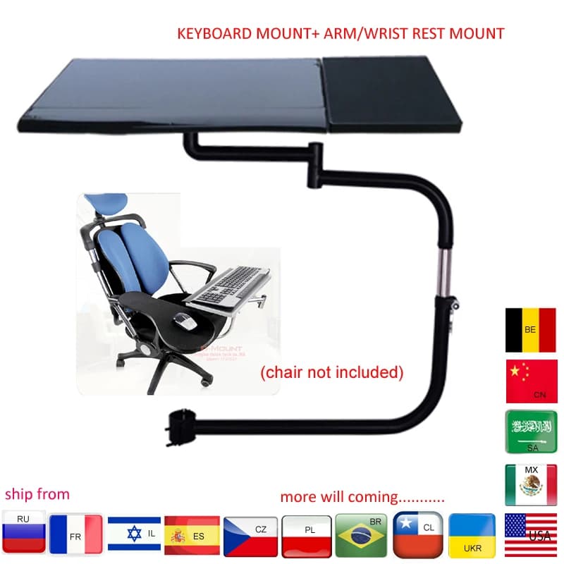 D-mount OK030 OK031 Supporto per tastiera quadrato multifunzionale Full Motion Supporto da scrivania per laptop Tappetino per mouse Acciaio inossidabile 20 kg