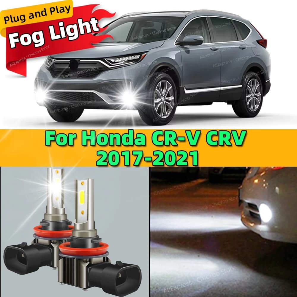 2 pieces LED fendinebbia bulbs front fendinebbia accessories Canbus 6000K for Honda CR-V CRV 2017 2018 2020 2021 Plug and Play