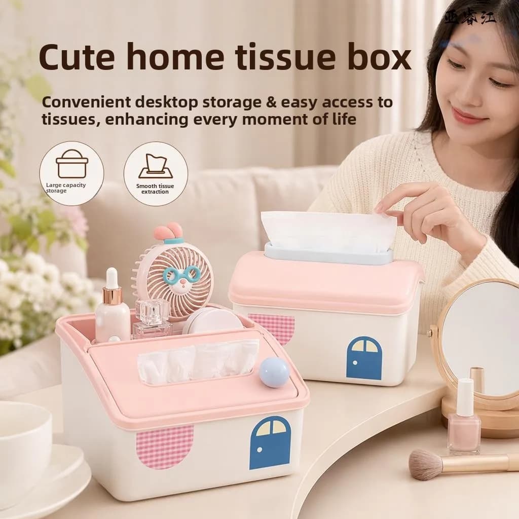Creative Spring Tissue Box Cute Bathroom Coffee Table Desktop Toilet Paper Holder Home Living Room Decorative Organizer