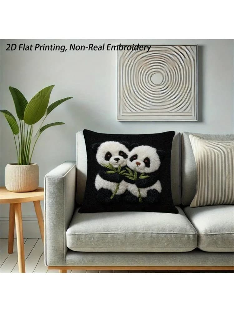 1 federa per cuscino con simpatico panda, stampa 2D su entrambi i lati, in morbido poliestere, per decorazioni per la casa, divano, camera da letto, auto