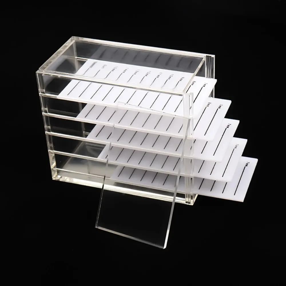 Scatola porta extension ciglia a 5 strati, in acrilico, per ciglia di visone, espositore organizer, strumenti e forniture per trucco e innesto ciglia