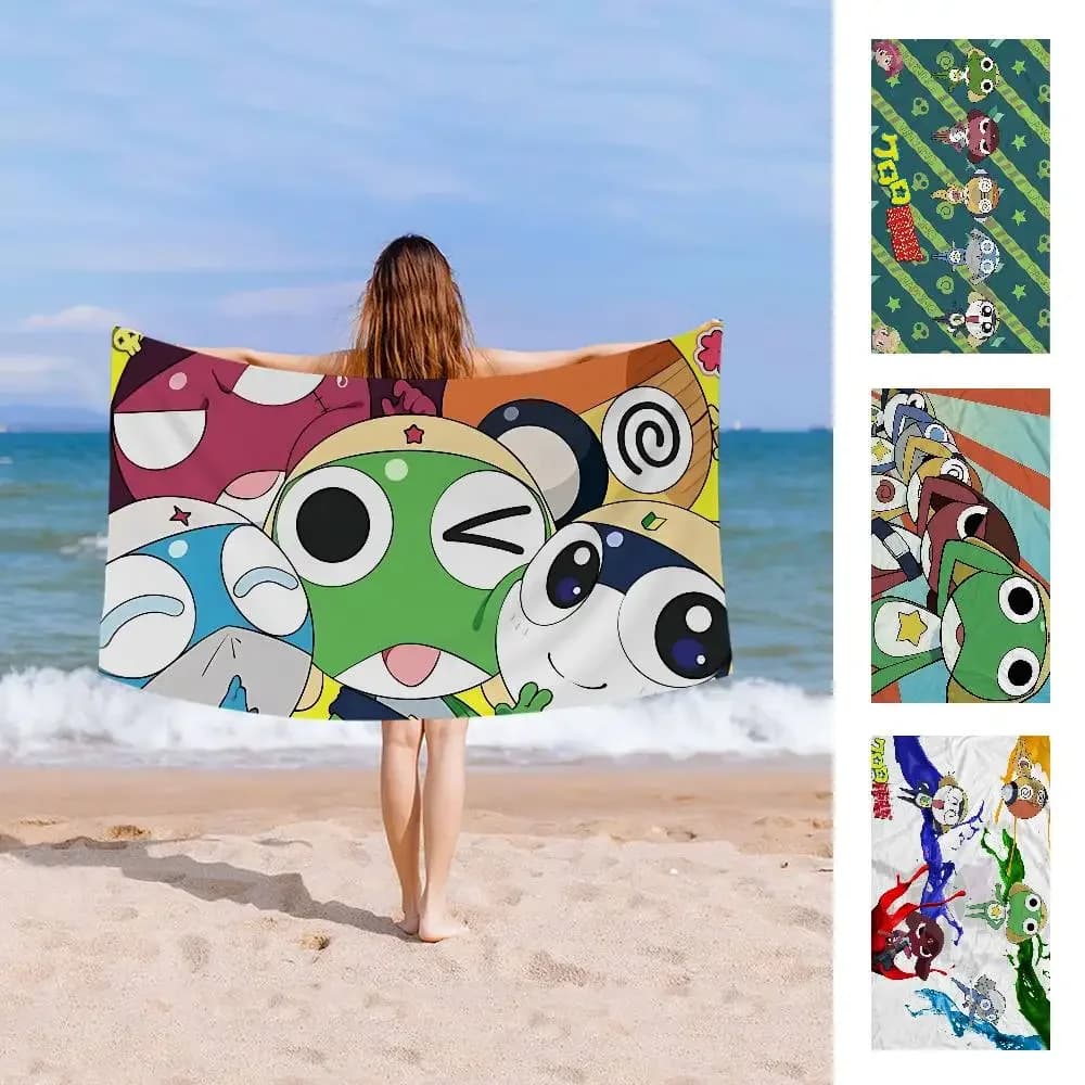Classici asciugamani da spiaggia in microfibra K-Keroro Big, ad asciugatura rapida, per viaggi, piscina, yoga