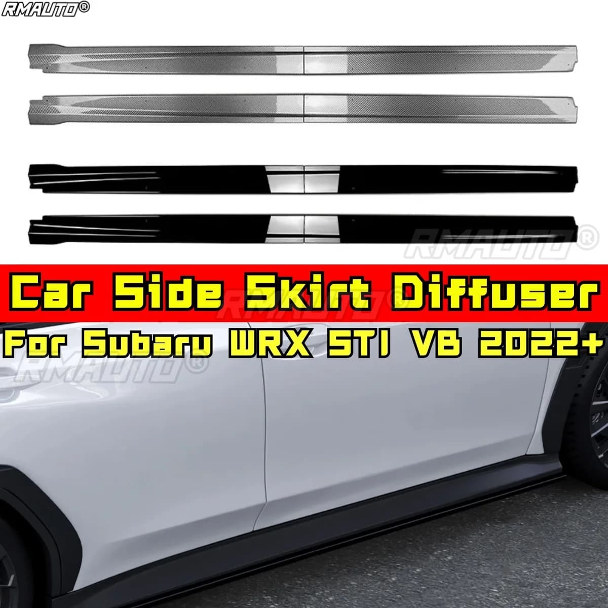 For Subaru WRX STI VB 2022+ Body Kit Side Skirt Diffuser Side Skirt Extension Splitter Lip Spoiler Apron Car Accessories