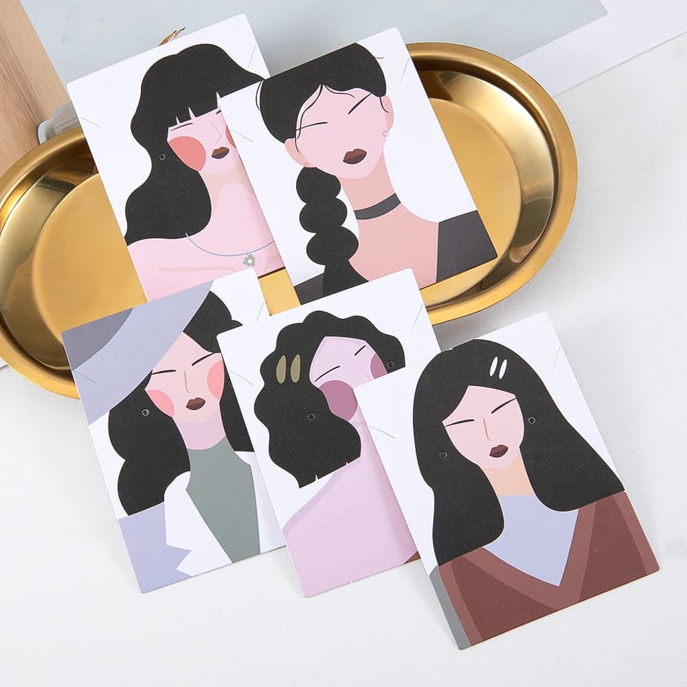 25 pz 6x8cm gioielli orecchini collana Display carte titolari per le donne ragazze gioielli fai da te imballaggio al dettaglio cartellino del prezzo etichette Hang