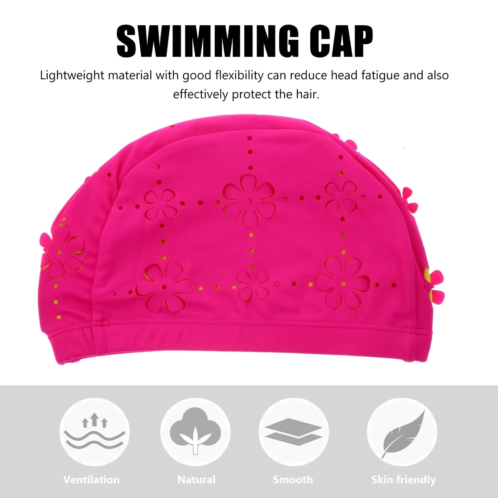 Swimming head with exquisite floral pattern, sun-resistant, waterproof, durable, easy to wear, flexible, light, family swimming protection