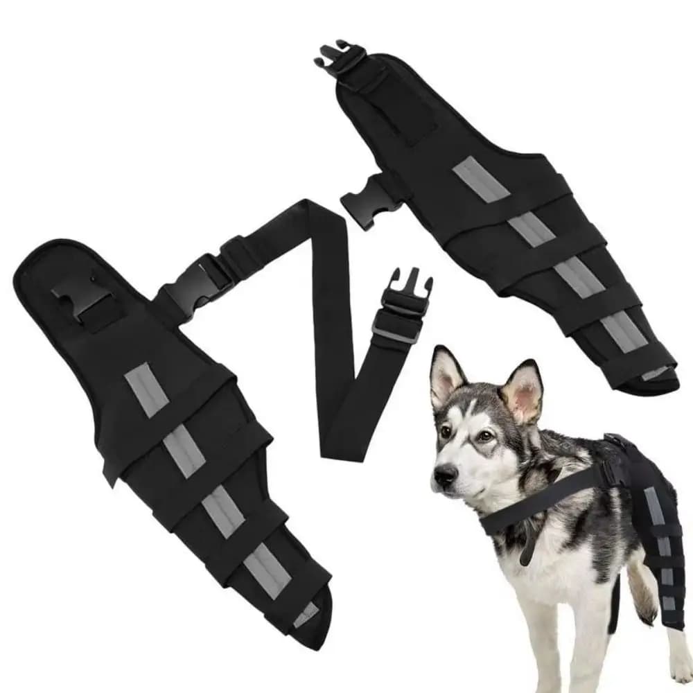 Supporto per Ginocchio Regolabile per Cani, Traspirante e Confortevole, con Striscia Riflettente, Resistente Supporto per Zampe Posteriori