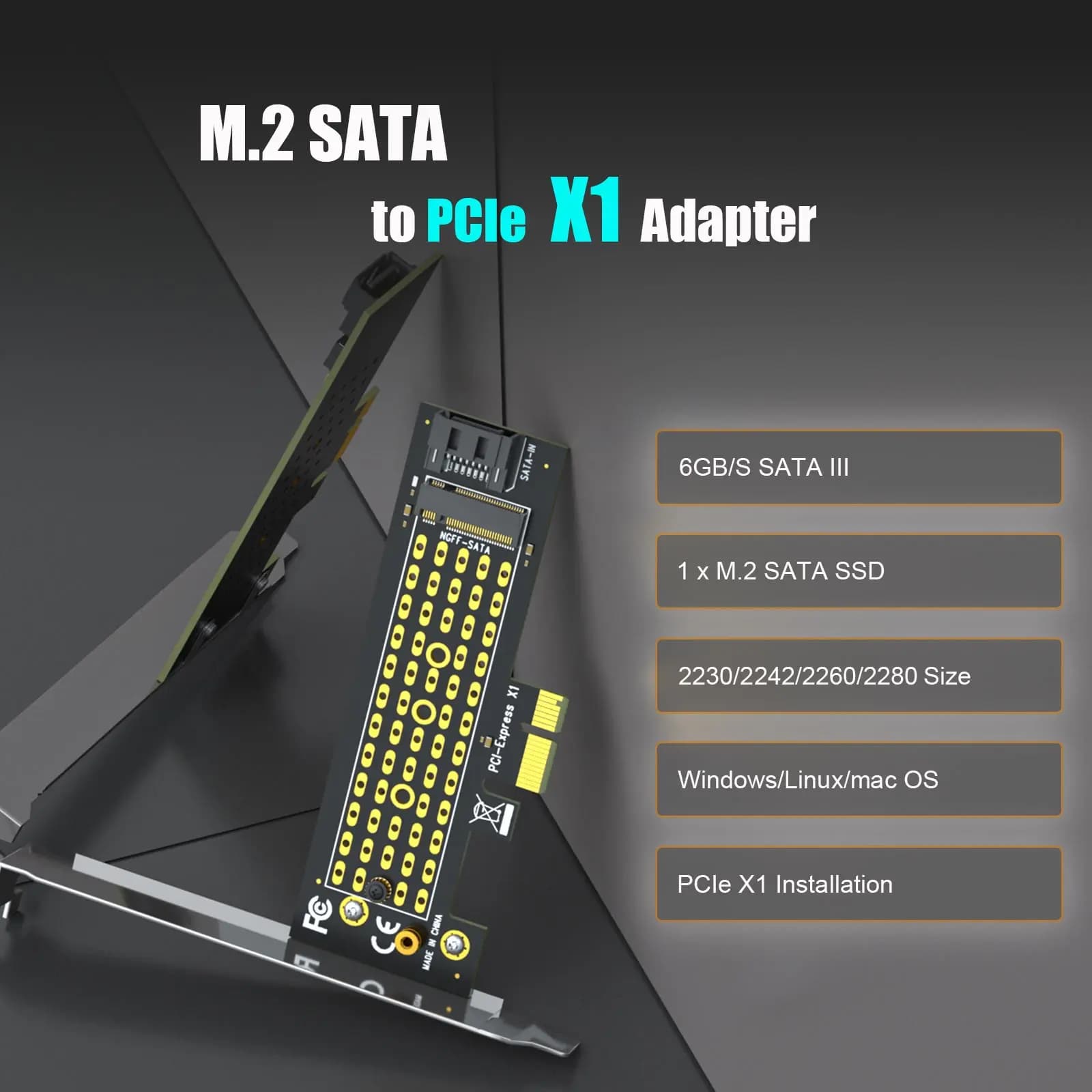 Adattatore SATA M.2 per SSD SATA M.2 NGFF