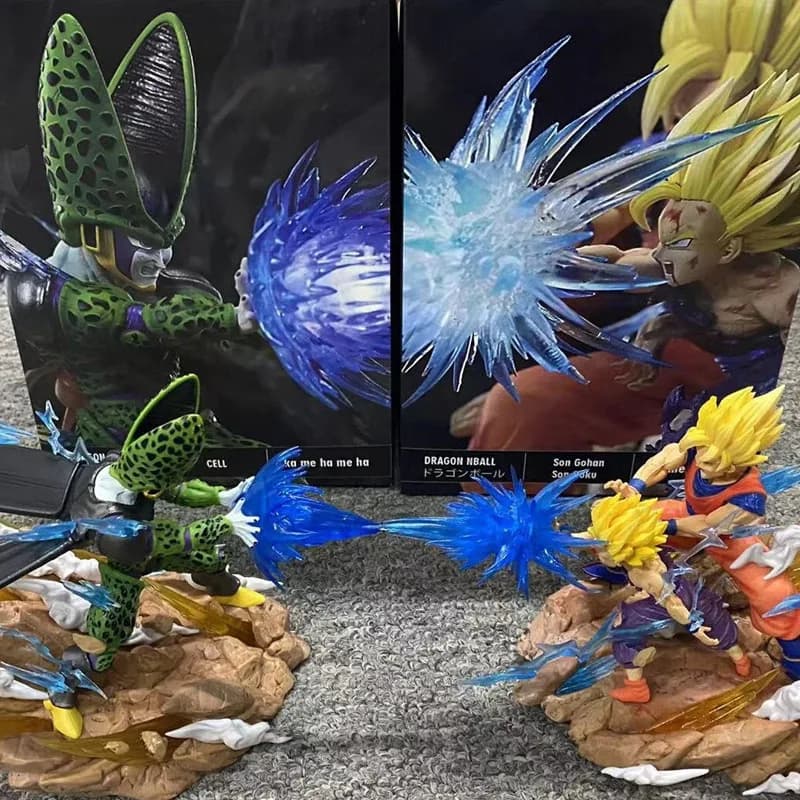 Dragon Ball da 14 cm: lussuria del fascio vol. 2 - Cella contro. Goku e Gohan (scena padre-figlio Kamehameha) Figura anime modello statua giocattoli regalo