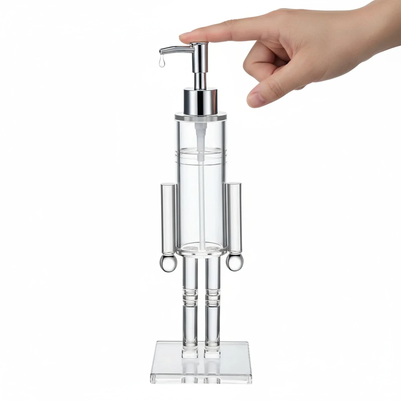 Dispenser di sapone natalizio Dispenser di sapone schiaccianoci Contenitore per lozione trasparente Decorativo natalizio per decorazioni natalizie per bagno e cucina
