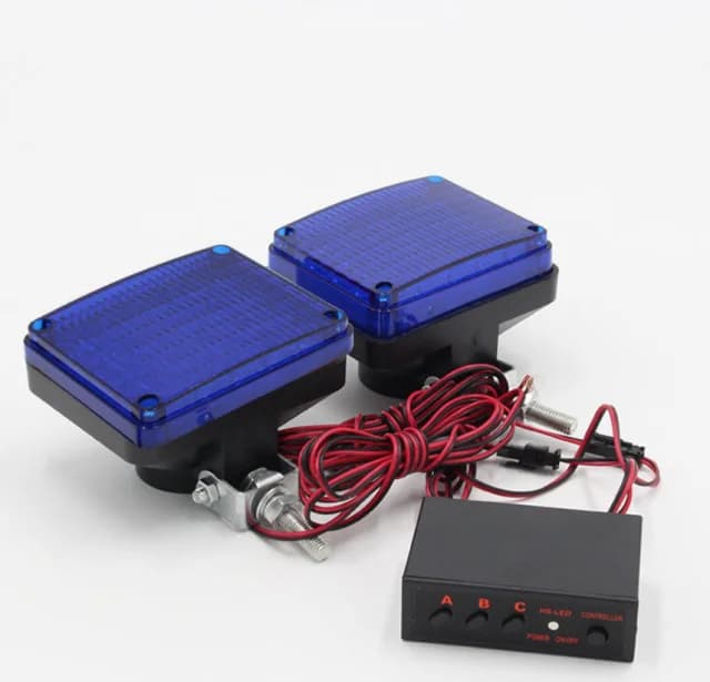 Luce di segnalazione blu/blu per moto, luce di guida a LED, fendinebbia, luce di emergenza per moto, lampeggiante stroboscopico, segnalatore luminoso, lampada di avvertimento.