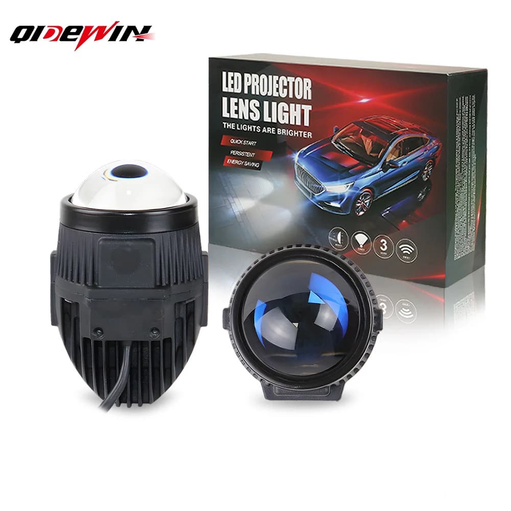 Led Fog Lights Mini Projector Lens K200 Fog Lamp Assembly High Low Beam Headlight Car Accessories Retrofit White&3 Color