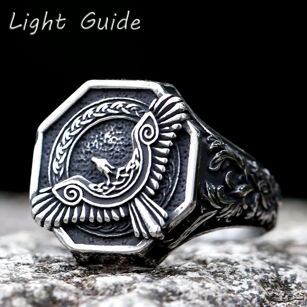 2023 Nuovo Acciaio Inossidabile 316L Norse vichingo Amuleto Mitologia Aquila Volante Anello Per Le Donne Degli Uomini Modello Vichingo Gioielli Regalo Del Partito