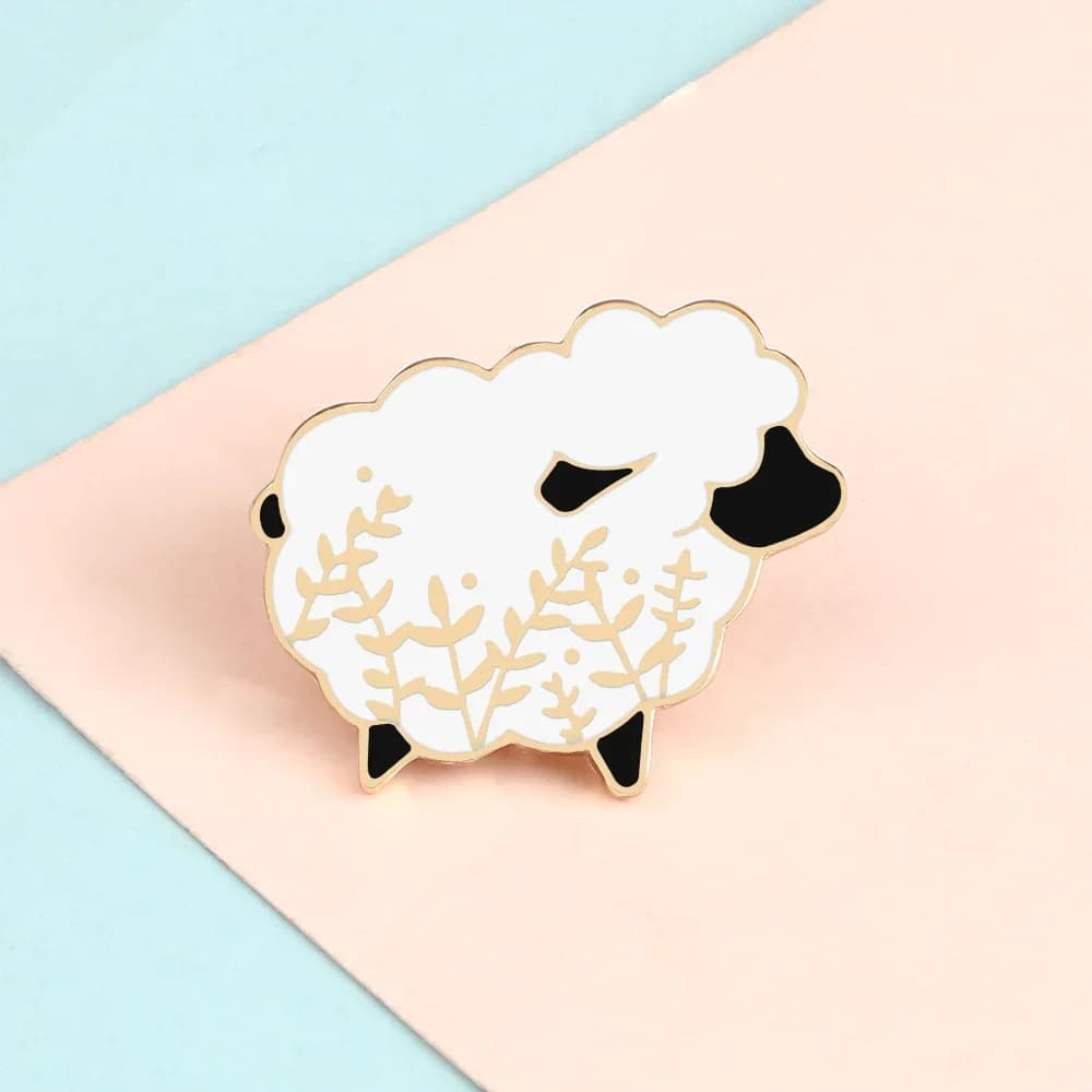 Cartoon Black Goat Brooch Cute Funny Animal Sheep Enamel Pins for Kids Friends Custom Fashion Jewelry Backpack Lapel Badge Gifts