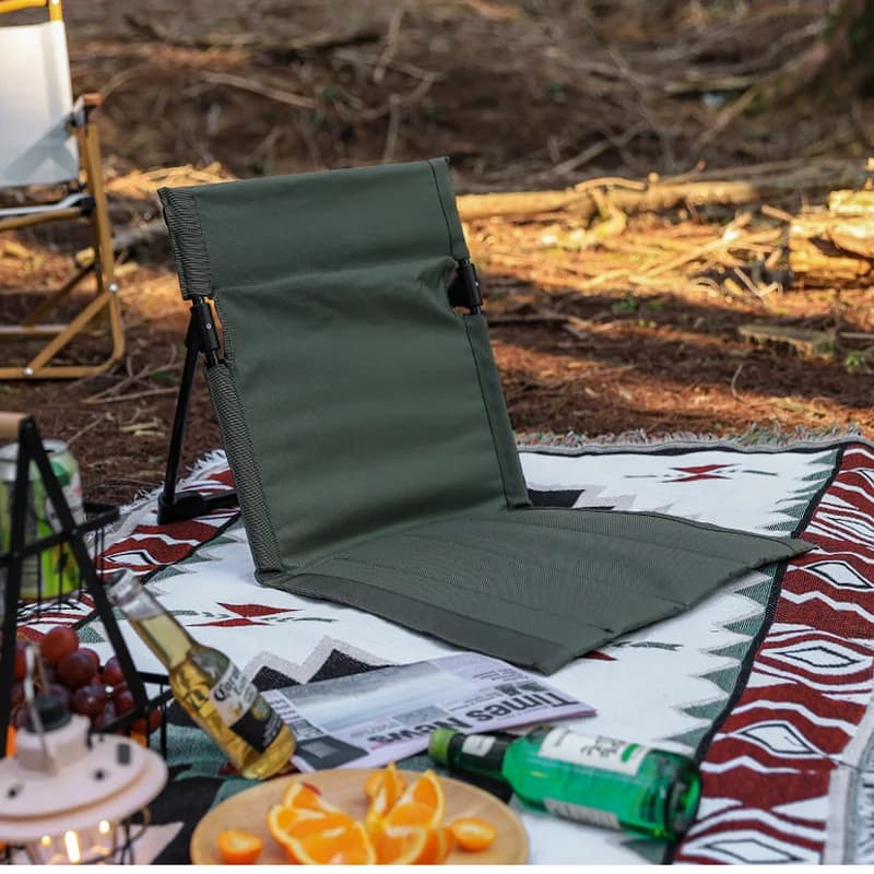 Sedia da spiaggia pieghevole leggera e portatile per esterni, sedile da picnic, design con schienale monopezzo per il tempo libero, viaggi in campeggio, senza gambe