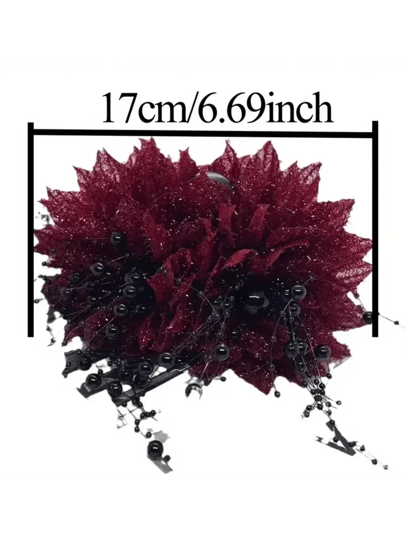 Elegante fermaglio per capelli grande con nappe floreali per donna