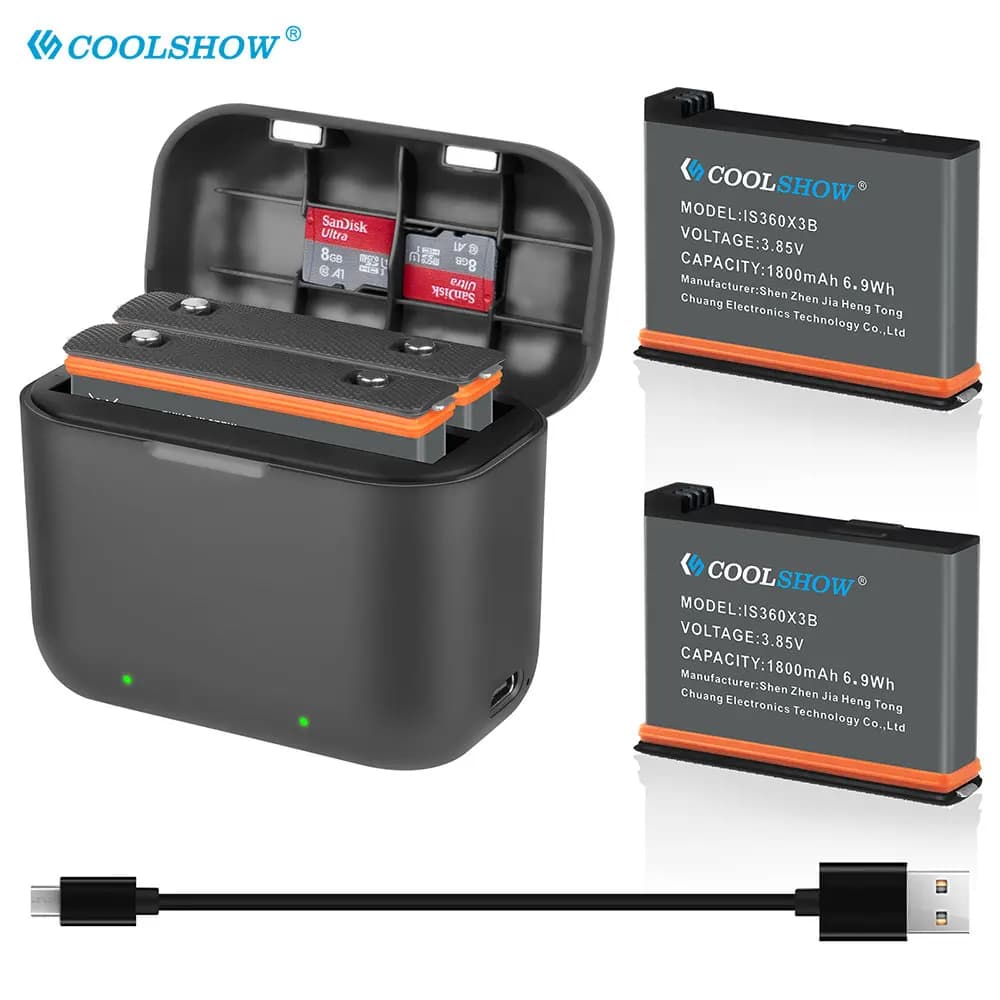 Per Insta360 X3 Caricabatteria 1800mah Macchina Fotografica 360 Panoramica Action Camera Batterie Accessori Per Insta360 ONE X3
