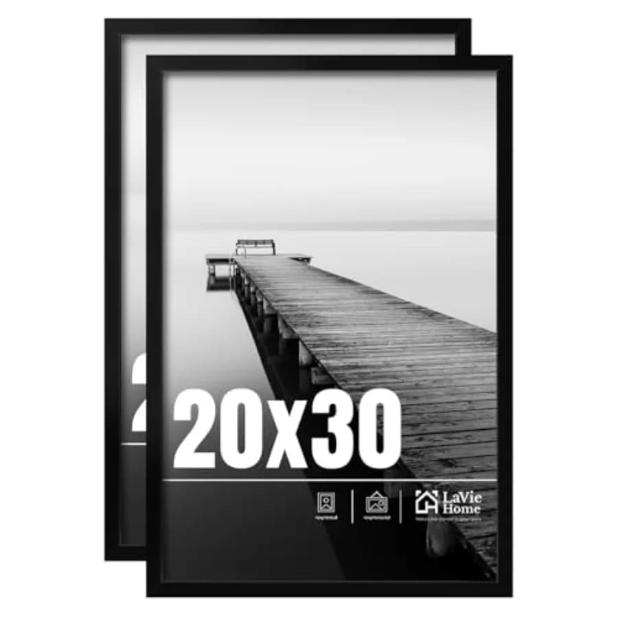Cornice per foto 20x30, confezione da 2, per esposizione immagini, cornice per poster 20x30, cornice per foto 20x30 con plexiglass HD, cornice espositiva verticale