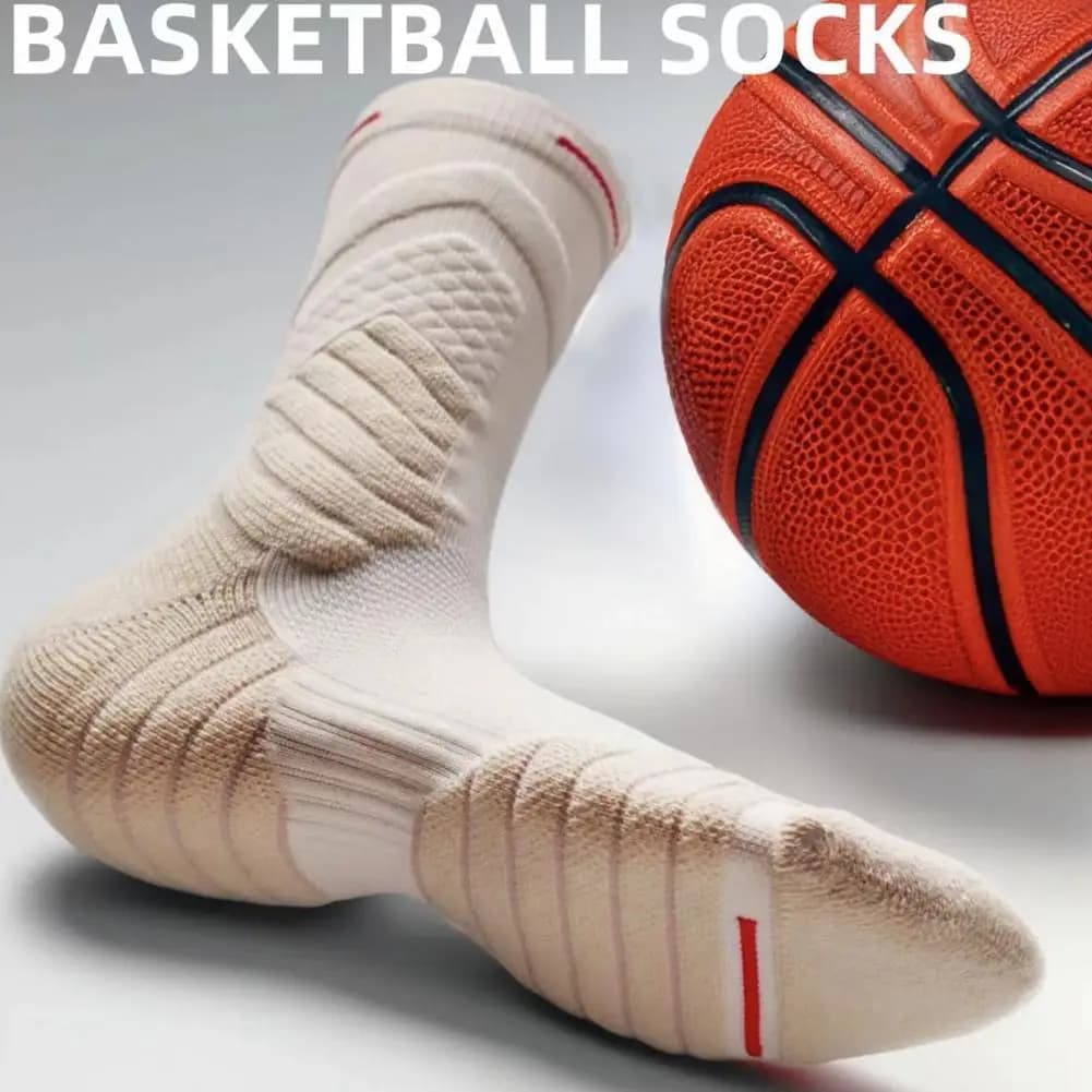 1/3 paia di calzini da basket professionali con fondo in spugna ispessita, calzini sportivi per allenamento e partite, protezione per la caviglia, calzini antiscivolo