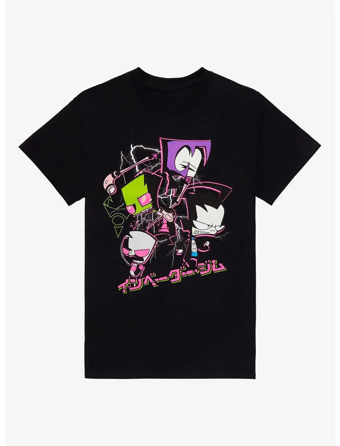Invader Zim Neon Group Boyfriend Fit Girls T-Shirt