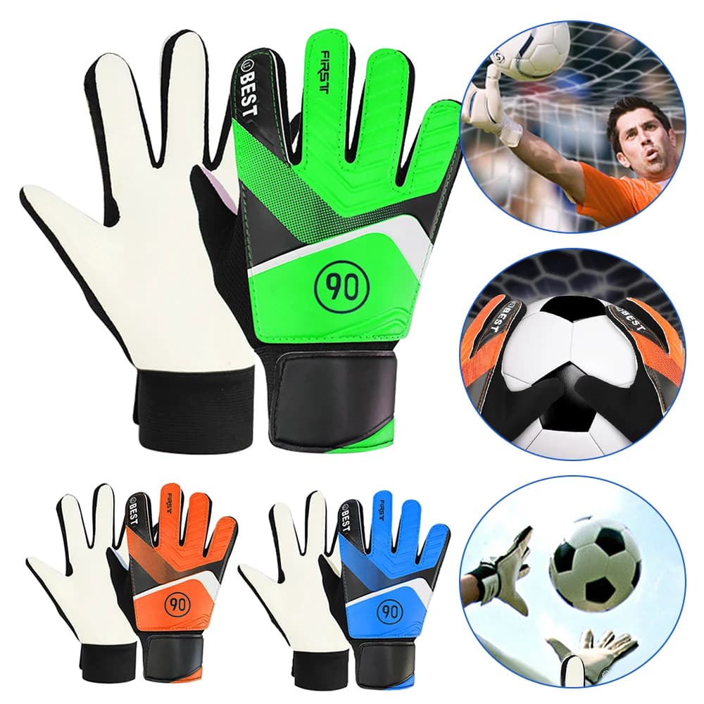 1 paio di guanti antiscivolo per bambini guanti da portiere leggeri in PU protezione completa delle dita guanti da calcio in lattice addensato per bambini