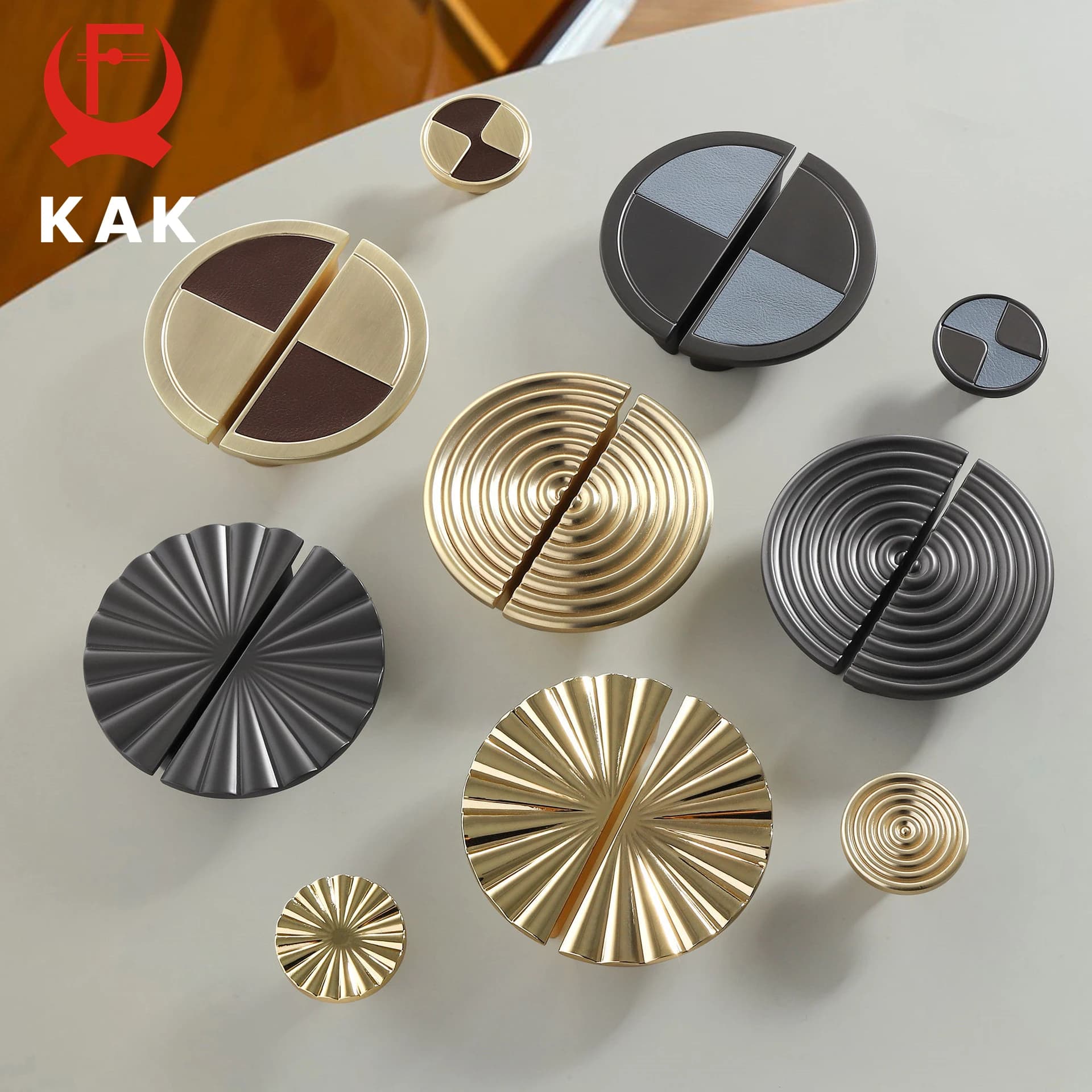 KAK Fashion Gold Cabinet Handle Zinc Alloy Kitchen Cupboard Door Pulls Shoe Cabinet Knobs Drawer Furniture Handle Hardware