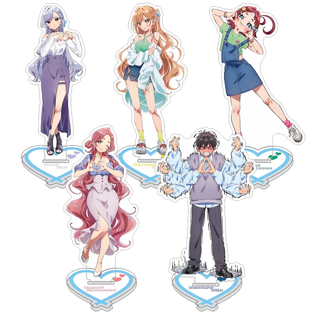 Anime Acrylic Stand Kimi no koto ga Dai Daisuki na Hyaku-nin no Kanojo Hanazono Hakari 15cm Figure Model Doll Gifts