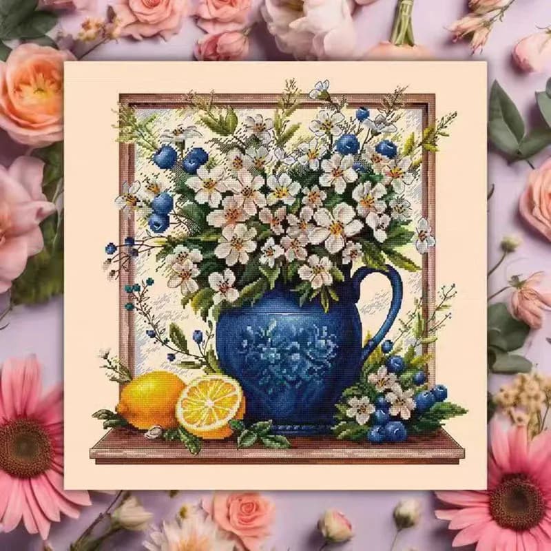 16256 Cross Stitch ONLY FLOSS NO FABRIC NOT Cross-stitch Kit Embroidery Needlework WITHOUT Fabric Homfun Painting Crossing