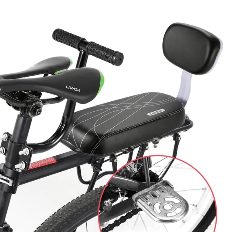 Accessori per biciclette parti Bicicleta sedile posteriore per bicicletta sella bicicletta seggiolino per bambini con schienale con maniglia bracciolo pedale poggiapiedi