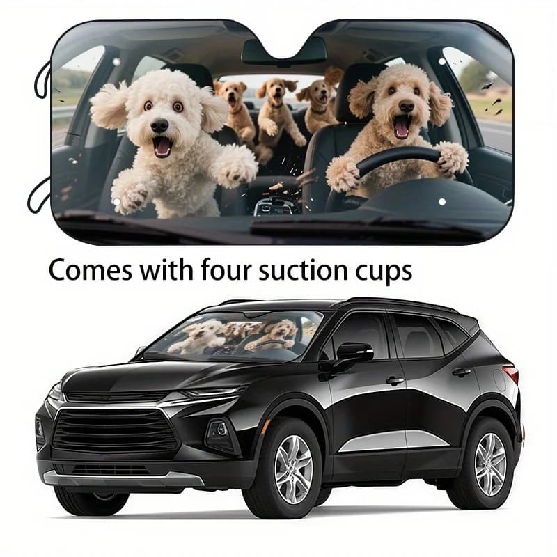 1pc Fun Car Sunshade 2 Sizes to Choose From, Holiday Gift Choice Car Windshield Sunshade, Your Car Stays Cool