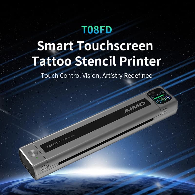 New AIMO T08FD Tattoo Stencil Printer Wireless Thermal Transfer Machine for Tattoos Camera compatible with smartphone and PC