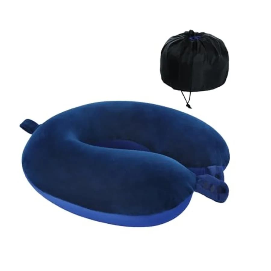 Travel Neck Pillow, Top Memory Foam Pillow for Head Support, Ideal for Airplanes, Cars, and Home Recliners, Adjustable and Soft