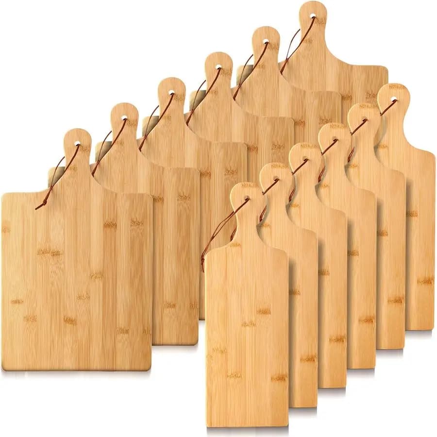 Set di tagliere per legno da 12 pezzi Tagliere con manico Tagliere da portata per macellaio Blocco da taglio per San Valentino Festa della mamma