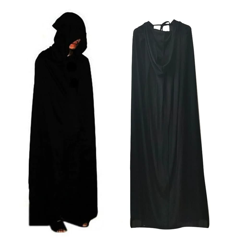 Capuch Mantle Cosplay Medieval Long Mantle Halloween Party Woman Adult Long Magician Wicca Wicca Veste Hide Dress Reenactment