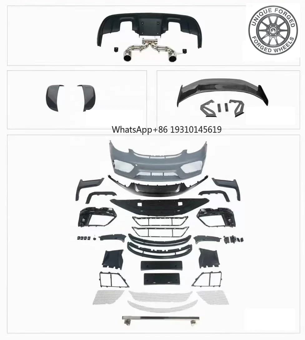 26 Styles YICKU High Quality Car Body Kit For Porsche 718 Upgrade GT4RS Car Bumpers Wheel Eyebrow Rear Diffuser Fender