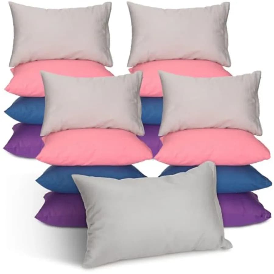 16 mini cuscini da 14 x 9 pollici, piccoli cuscini per dormire, asilo nido, viaggi, riposini, collo e zona lombare