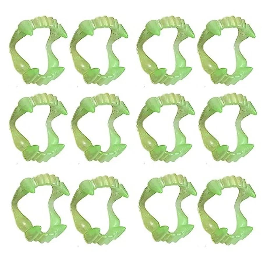 24 Pcs Vampire Fangs, Plastic Glow in The Dark Vampire Teeth for Dress Up Costume Cosplay Photo Props Halloween Christmas