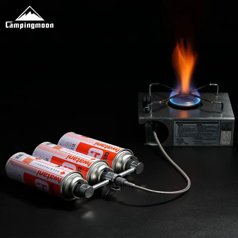 Cartridge Fuel Canister Three-Way Connector Flat Gas Stove Head Long Gas Adapter Outdoor Camping Stove And Gas Cooker Accessorie